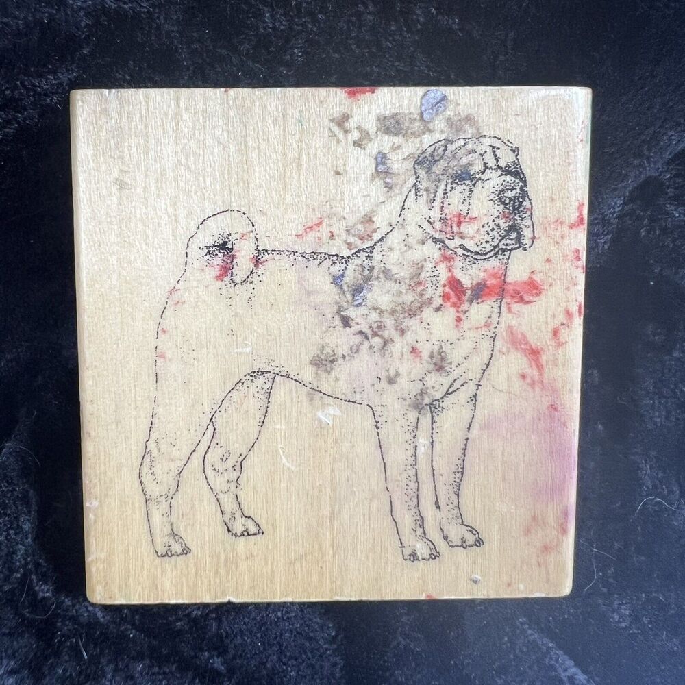 Vintage Rubber Stamp Shar-Pei Dog Stamp
